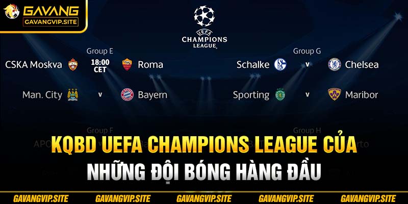 KQBD UEFA Champions League của những đội bóng hàng đầu